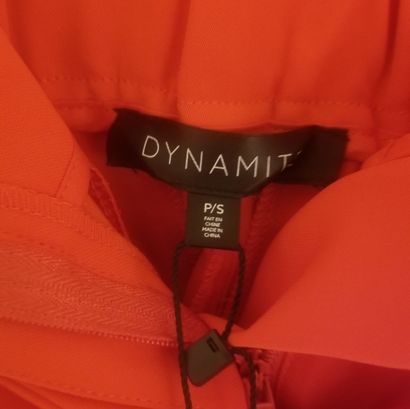 NEW Dynamite red/orange paper bag shorts - Picture 2 of 5